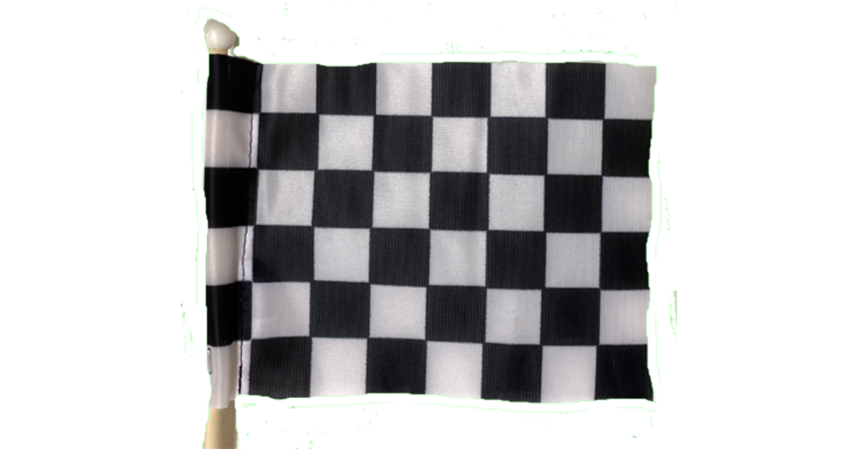 Drapeau à Damier Vintage Keller Racing Promotion - Collection Sport Auto Avec Son Poteau